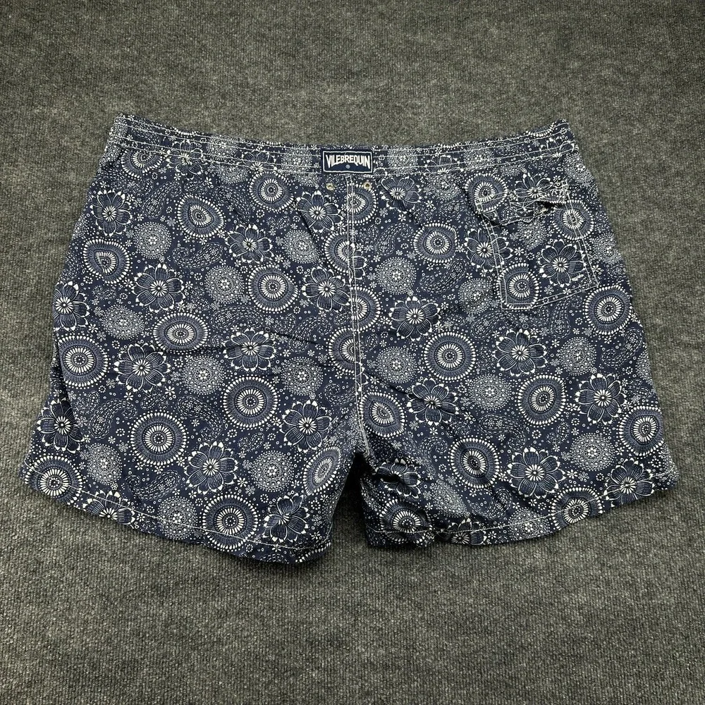 Vilebrequin Men's Swim Trunks Colorful Size 6XL Blue Geometric ***FLAWS***